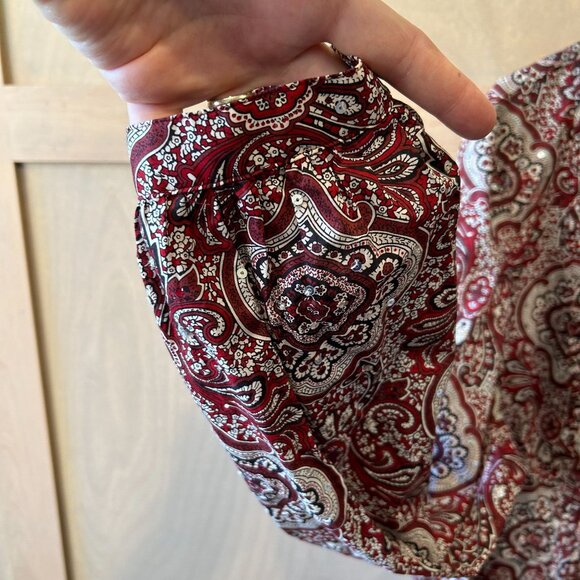 Talbots Pull Over Pintuck Paisley Print with Sequins Blouse XL - Picture 7 of 11